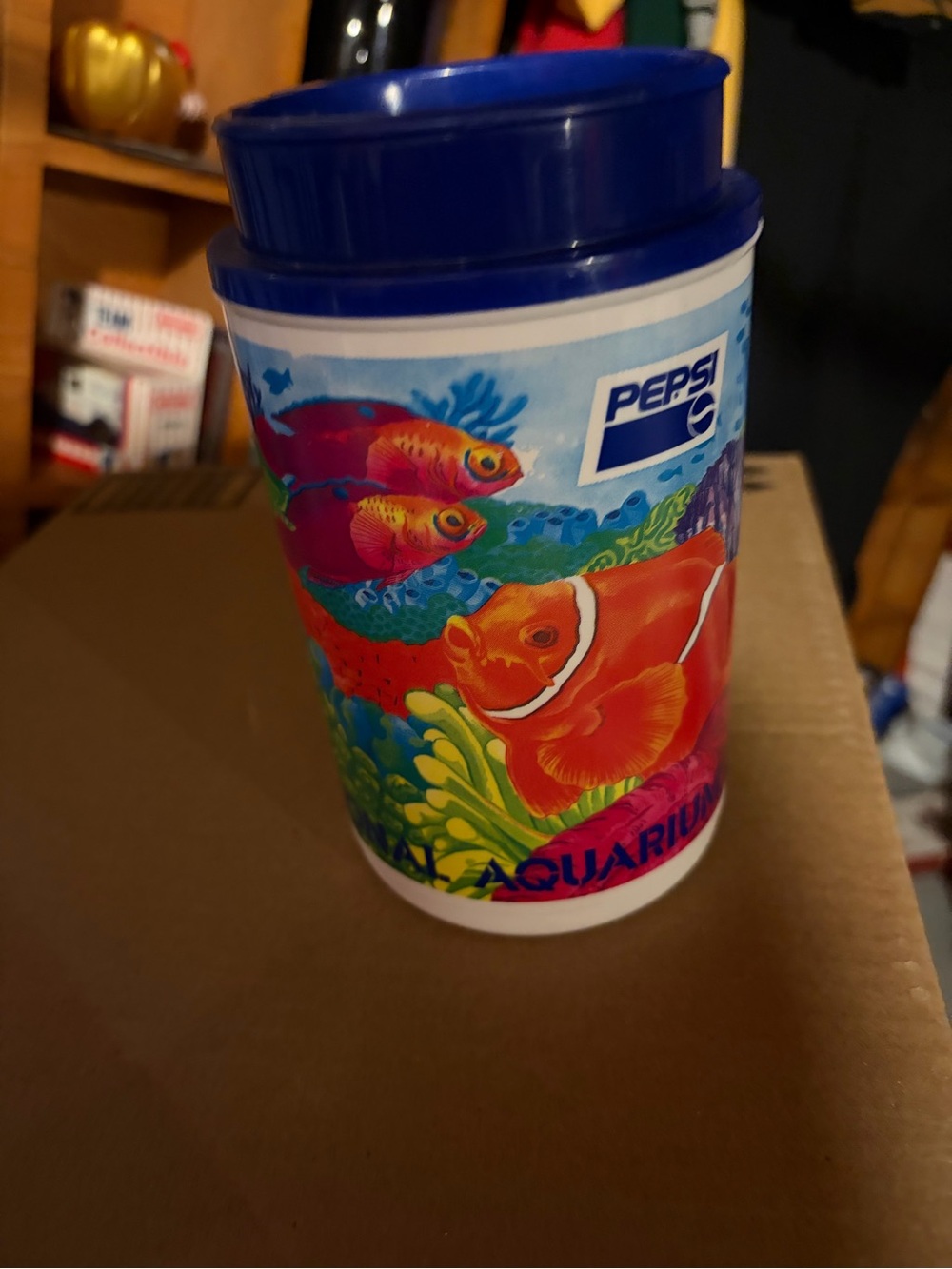 Vintage Baltimore aquarium WHIRLEY PEPSI Cola Thermos Travel Mug canteen w/ Lid